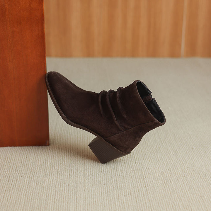 Meren Genuine Suede Ankle Boots