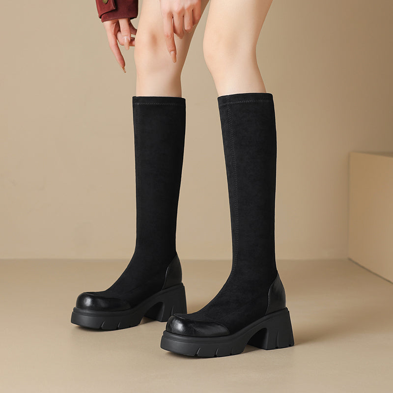 Della Knee High Suede Boots