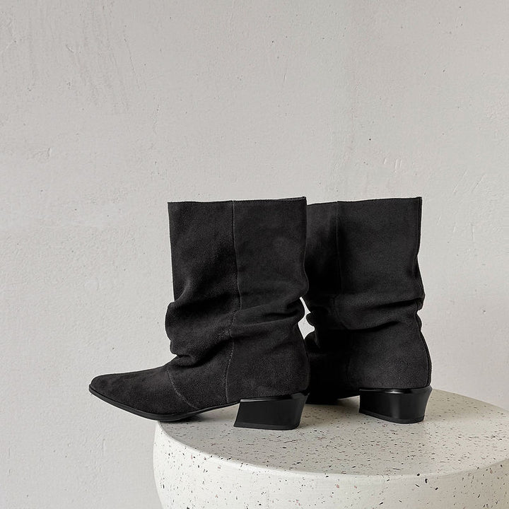 Delia Genuine Leather Mid-Calf Boots