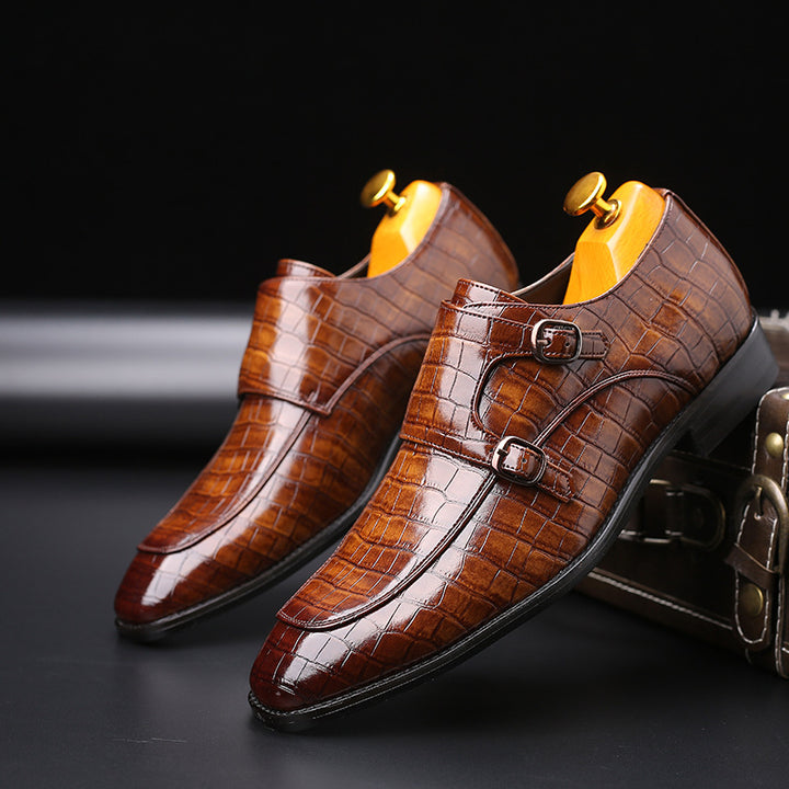 Marco Double Monk-Strap Leather Shoes