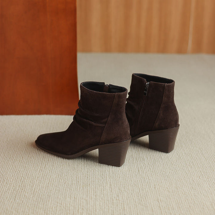 Meren Genuine Suede Ankle Boots