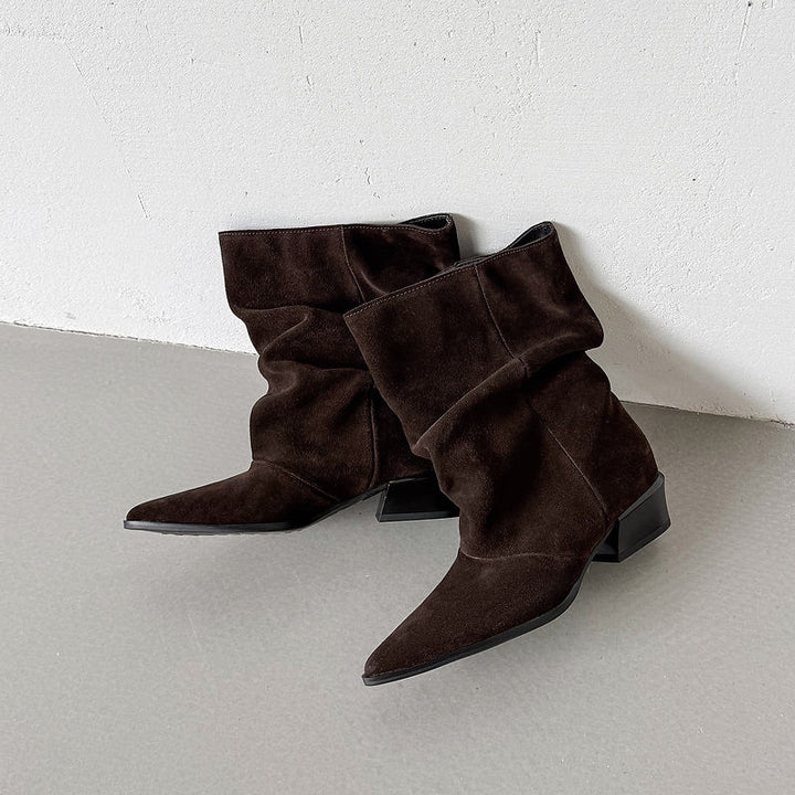Delia Genuine Leather Mid-Calf Boots