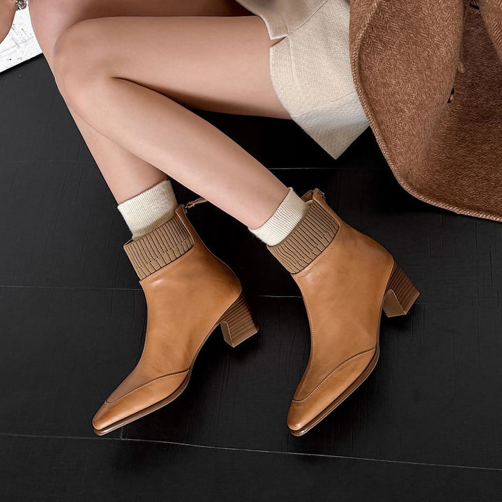 Noelle Genuine Leather Heeled Boots