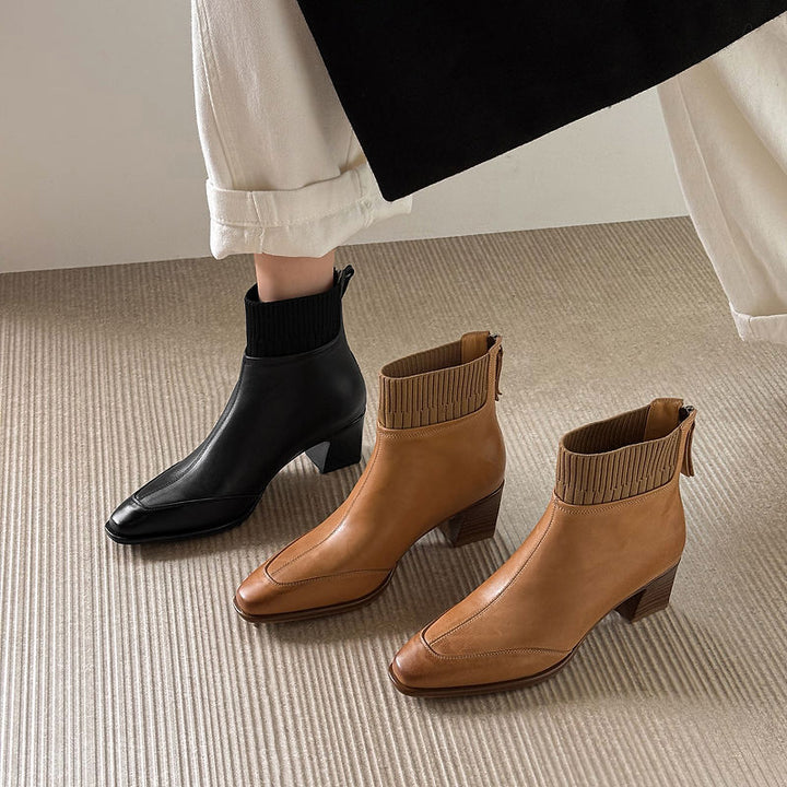 Noelle Genuine Leather Heeled Boots