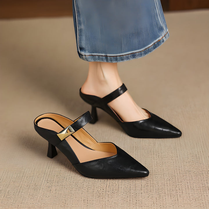 Avani Genuine Leather Mary Jane Mules