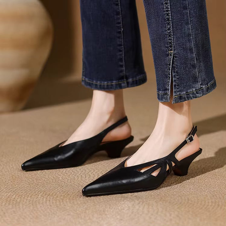 Elena Genuine Leather Slingback Heels — photo 9