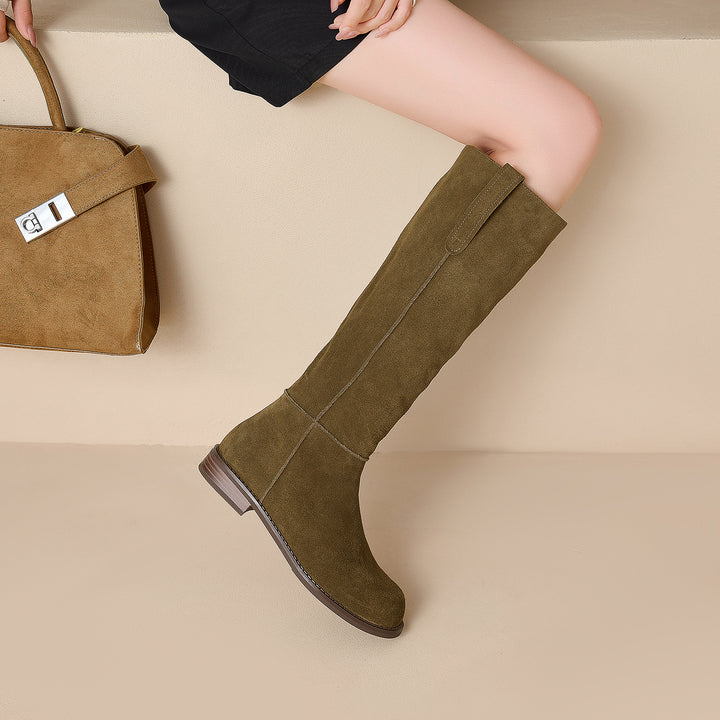 Selma Genuine Suede Knee High Boots