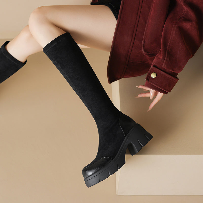 Della Knee High Suede Boots