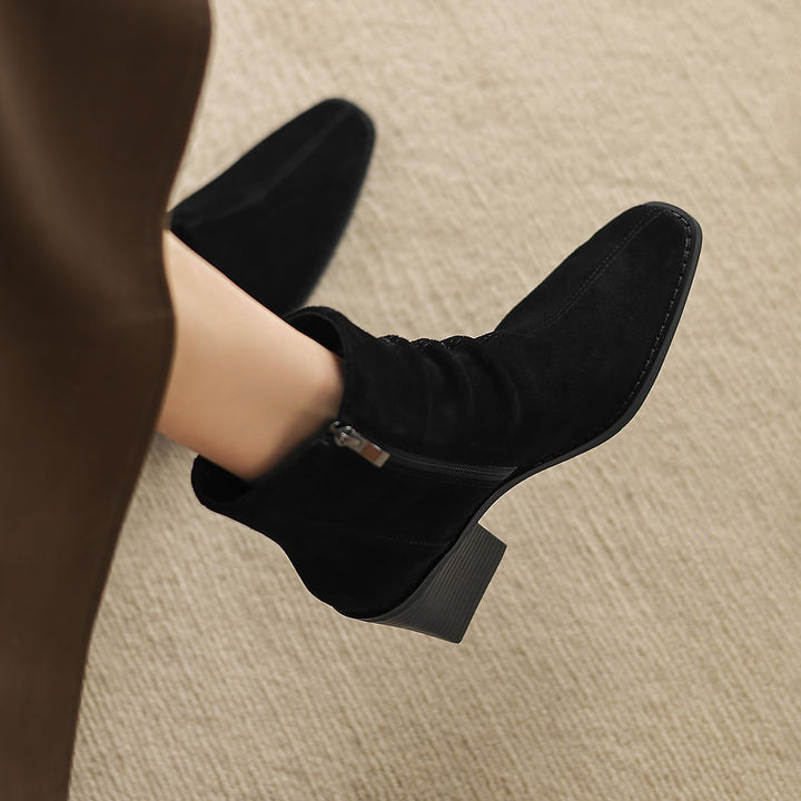 Meren Genuine Suede Ankle Boots