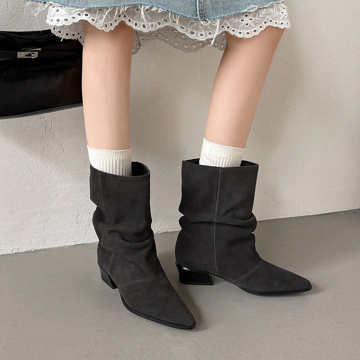 Delia Genuine Leather Mid-Calf Boots