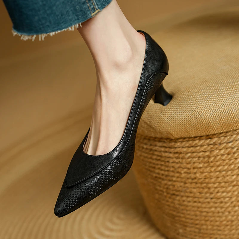 Belle Genuine Leather Heels