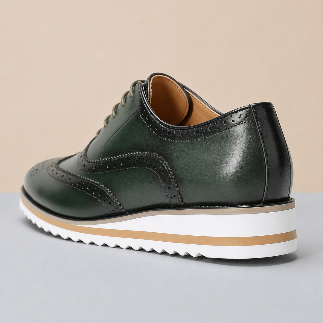 Hudson Genuine Leather Wingtip Oxford Shoes