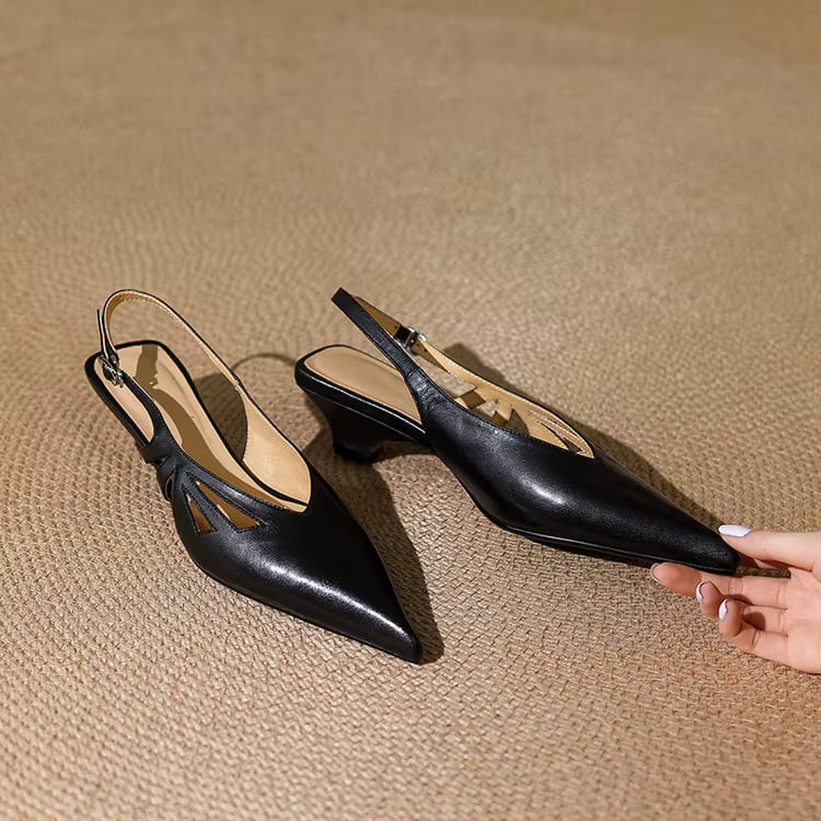 Elena Genuine Leather Slingback Heels — photo 1