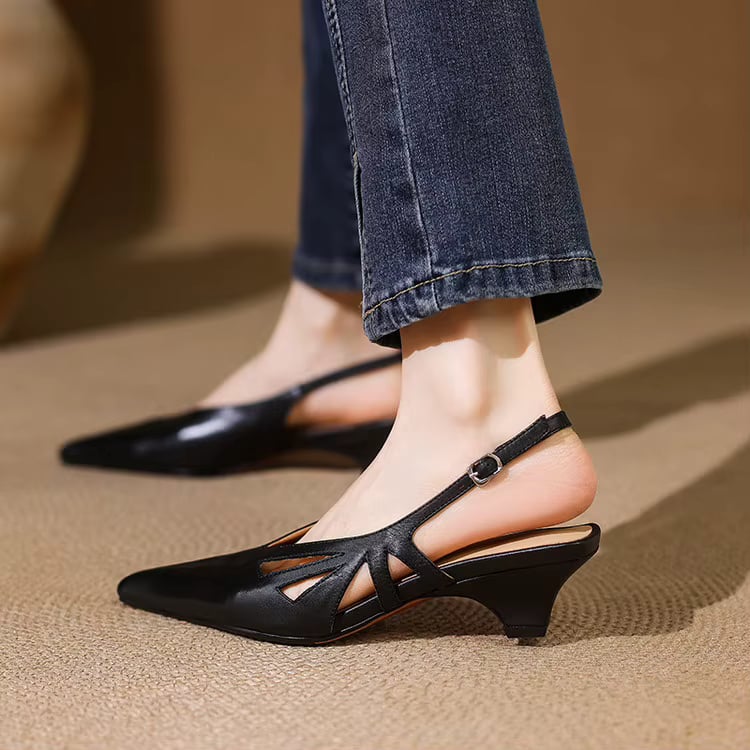 Elena Genuine Leather Slingback Heels — photo 7