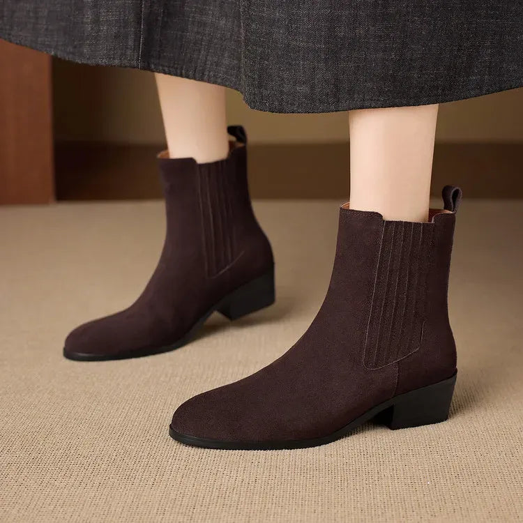 Marina Cow Suede Leather Boots — photo 4