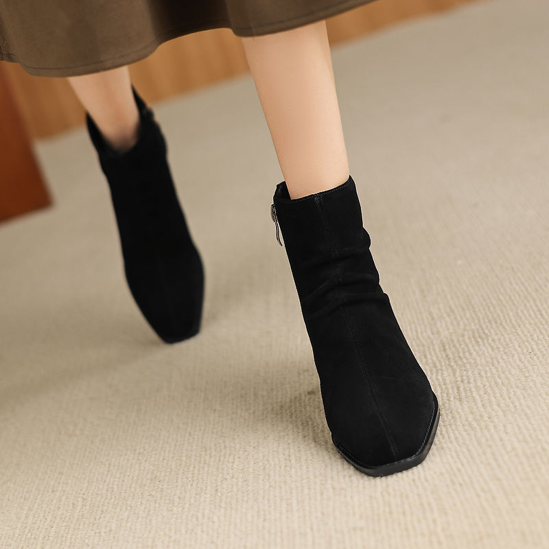 Meren Genuine Suede Ankle Boots