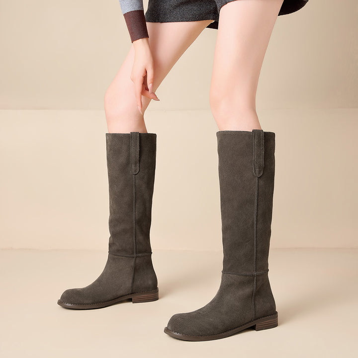Selma Genuine Suede Knee High Boots