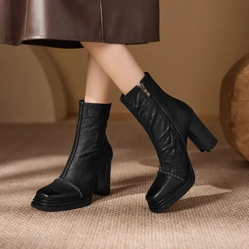 Elena Genuine Leather Ankle Boots — photo 4