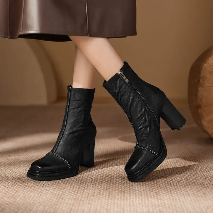 Elena Genuine Leather Ankle Boots — photo 4