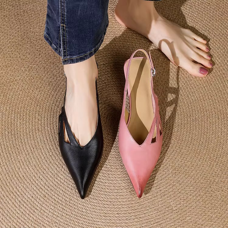 Elena Genuine Leather Slingback Heels — photo 2