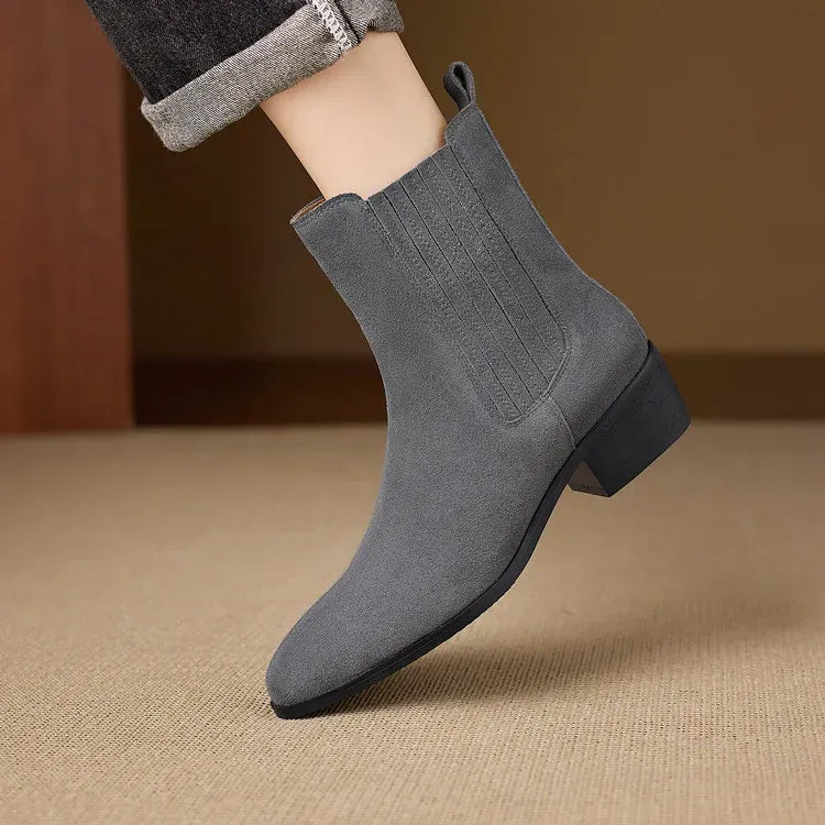 Marina Cow Suede Leather Boots — photo 7