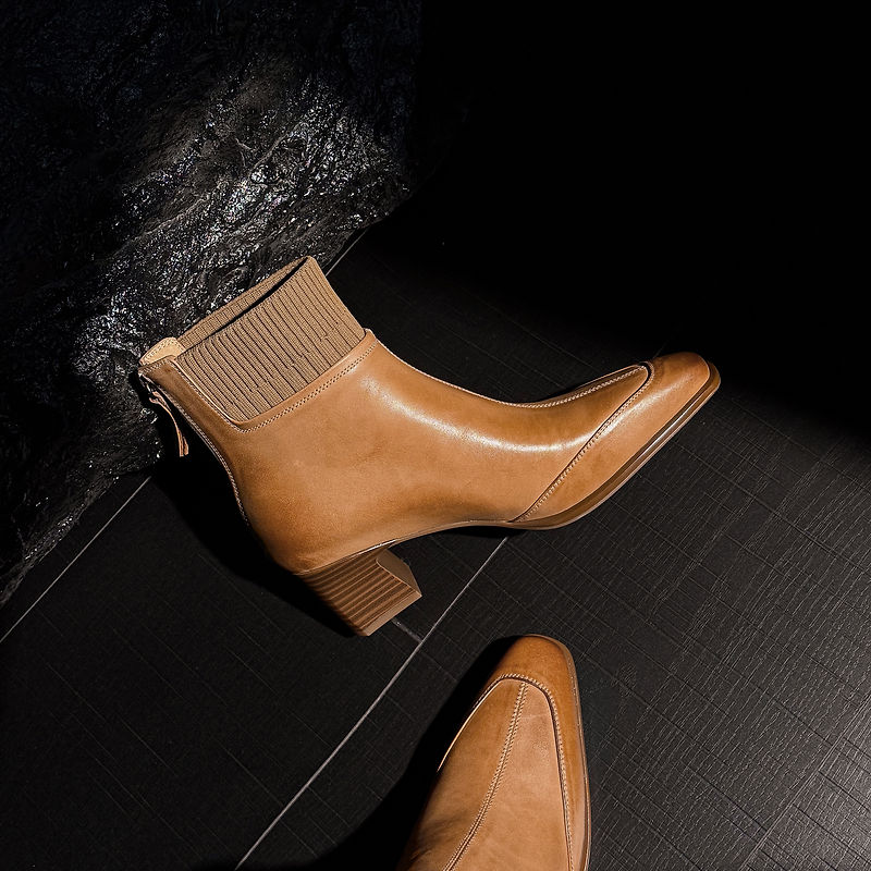 Noelle Genuine Leather Heeled Boots
