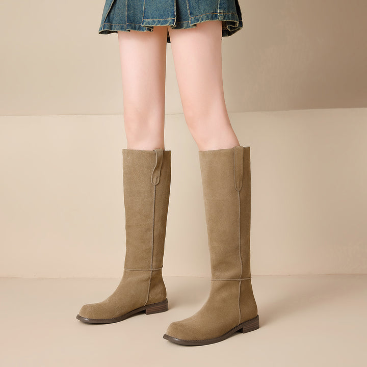 Selma Genuine Suede Knee High Boots
