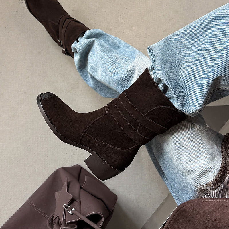 Sienna Genuine Suede Western Boots