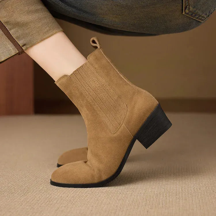 Marina Cow Suede Leather Boots — photo 11