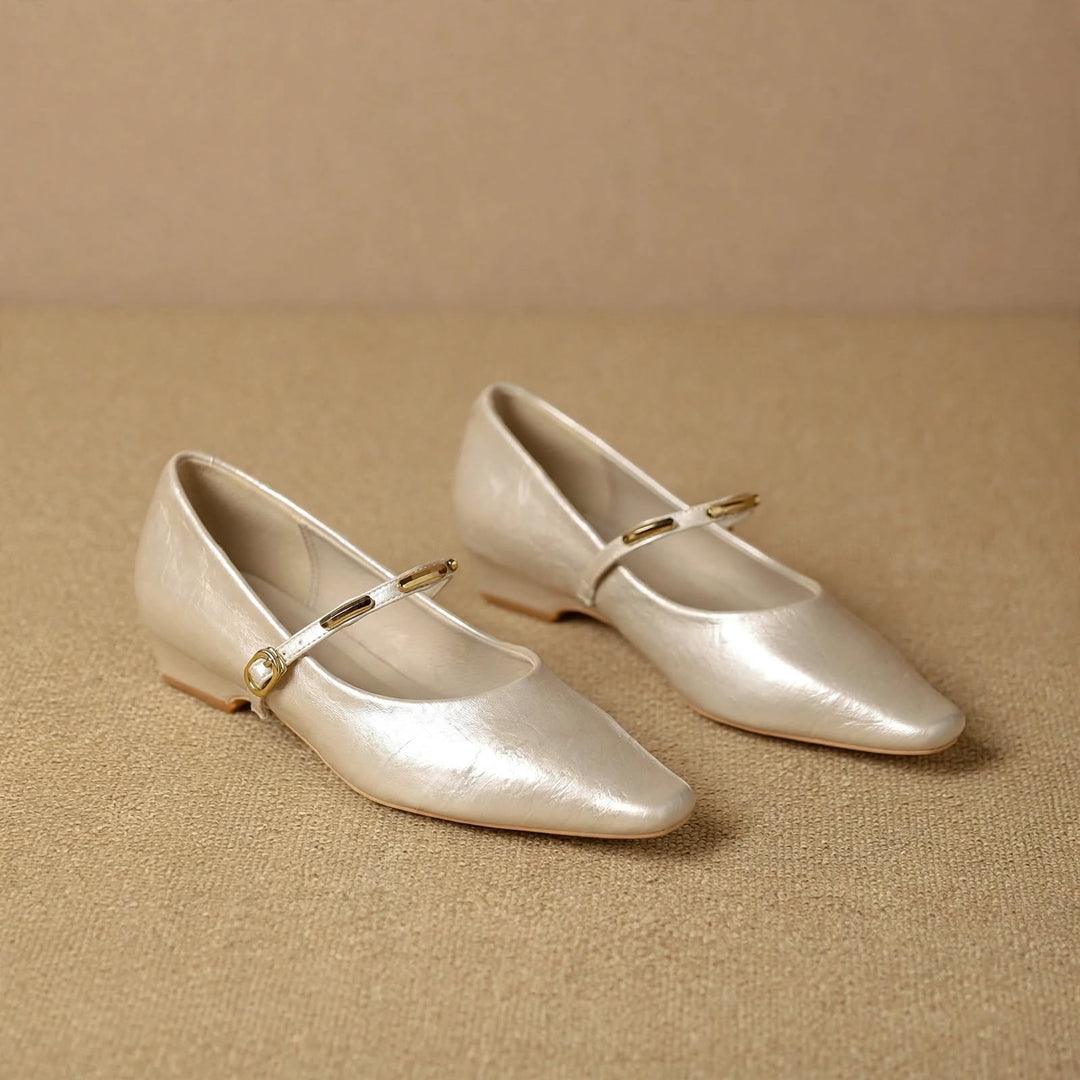 Zoe Leather Buckle Pumps