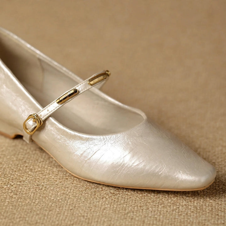 Zoe Leather Buckle Pumps
