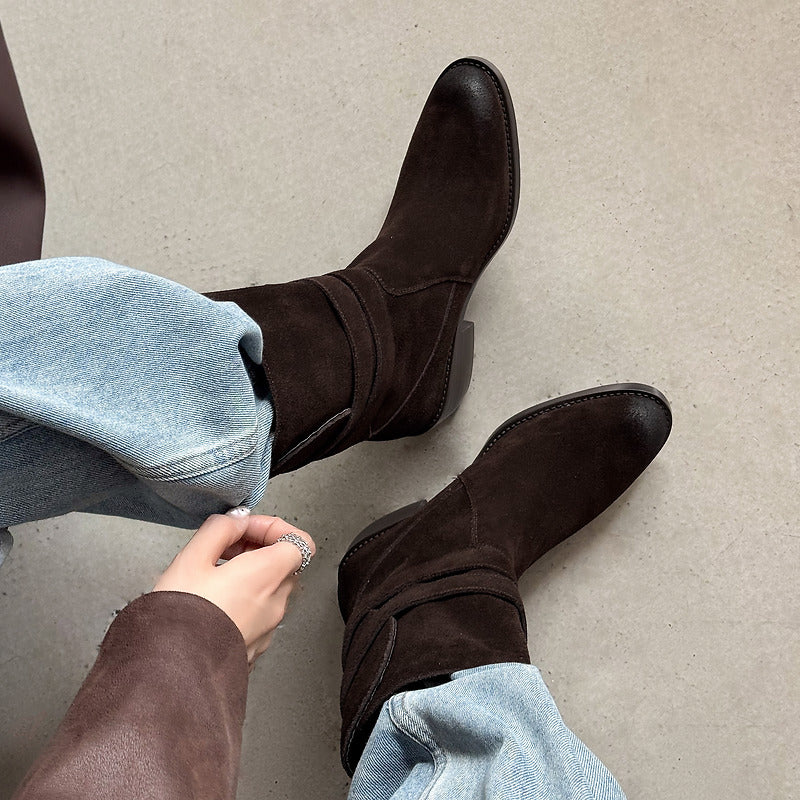 Sienna Genuine Suede Western Boots