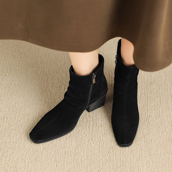 Meren Genuine Suede Ankle Boots