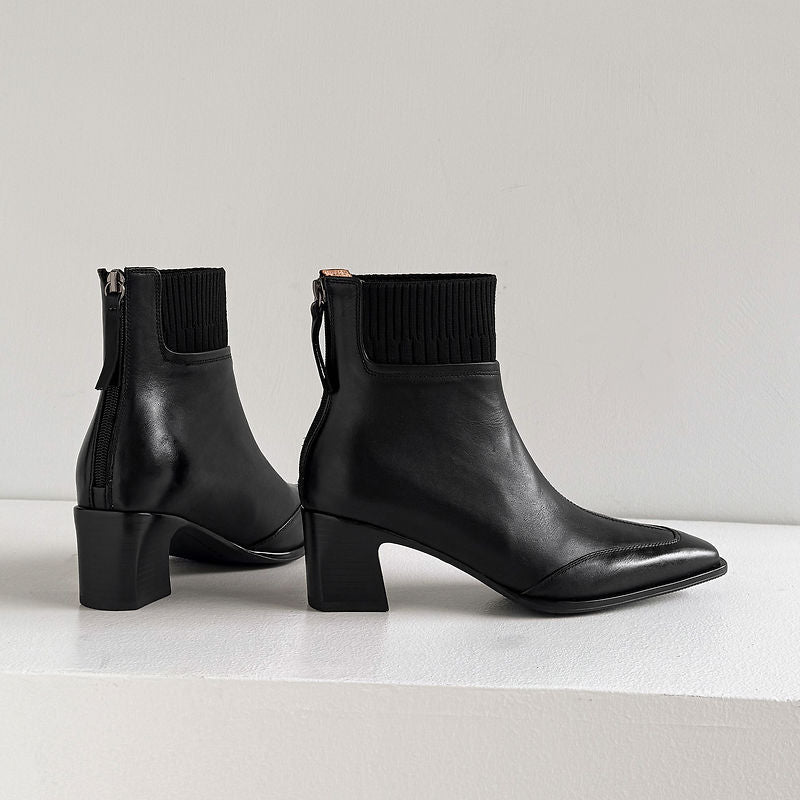 Noelle Genuine Leather Heeled Boots