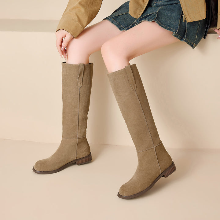 Selma Genuine Suede Knee High Boots