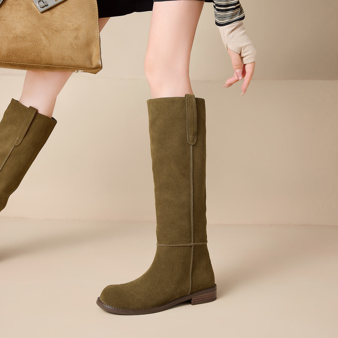 Selma Genuine Suede Knee High Boots