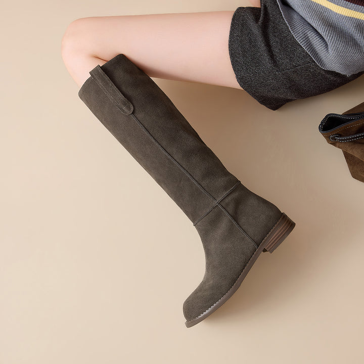 Selma Genuine Suede Knee High Boots