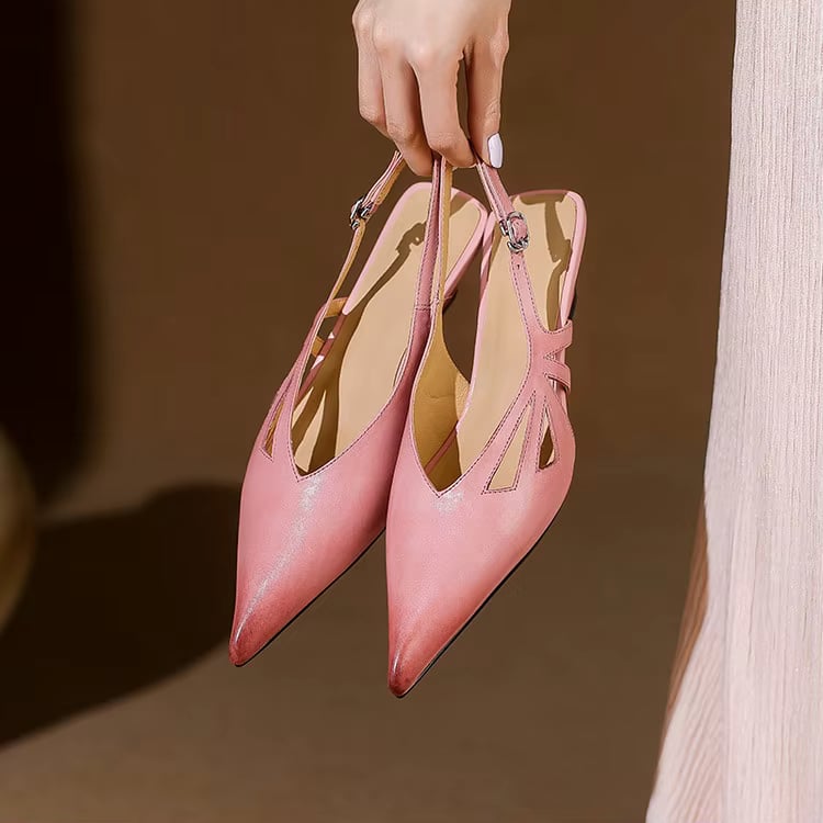 Elena Genuine Leather Slingback Heels — photo 11