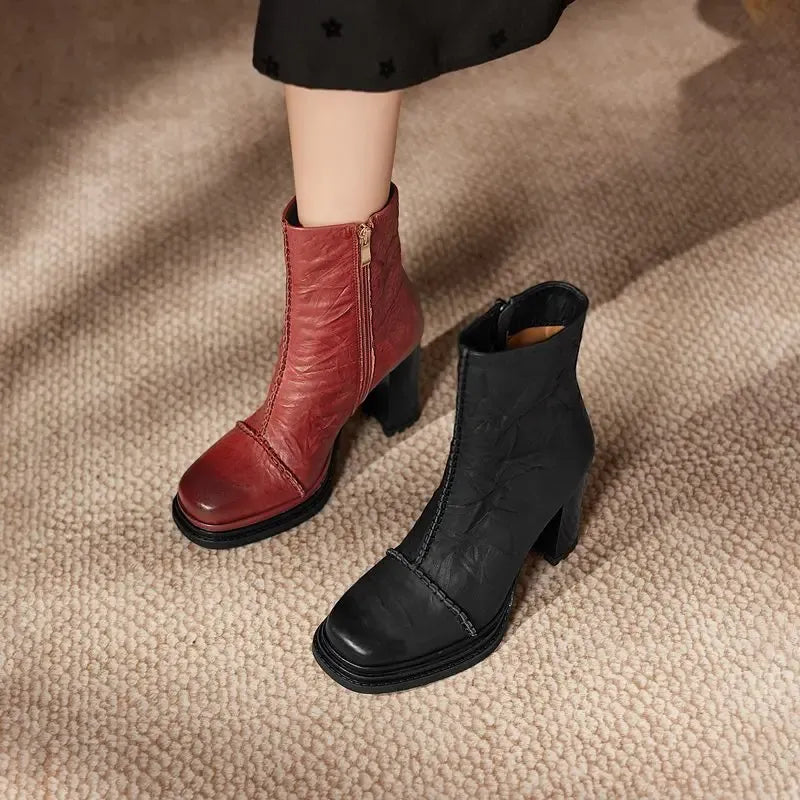Elena Genuine Leather Ankle Boots — photo 9