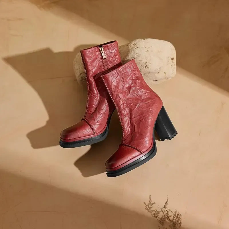 Elena Genuine Leather Ankle Boots — photo 6