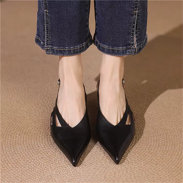 Elena Genuine Leather Slingback Heels — photo 5