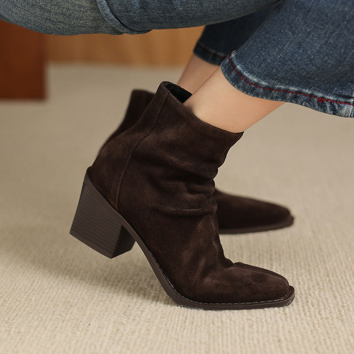 Meren Genuine Suede Ankle Boots