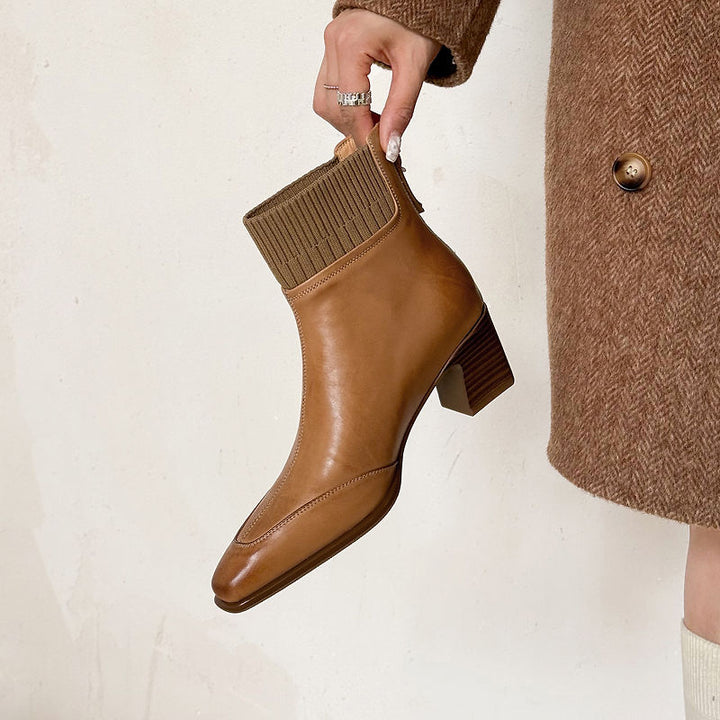 Noelle Genuine Leather Heeled Boots