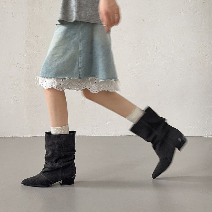 Delia Genuine Leather Mid-Calf Boots