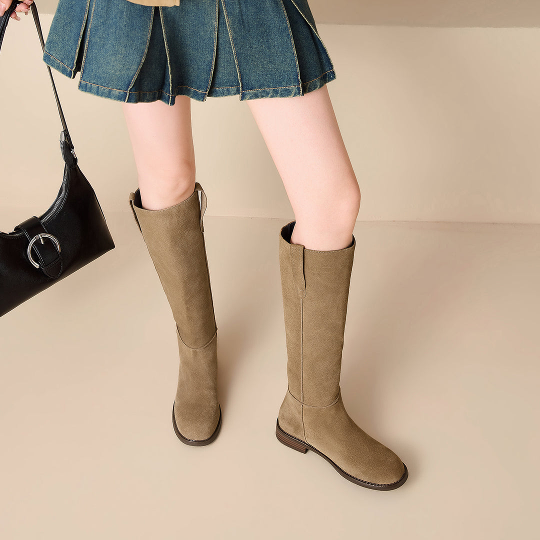 Selma Genuine Suede Knee High Boots