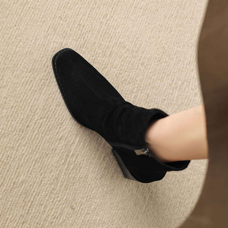 Meren Genuine Suede Ankle Boots