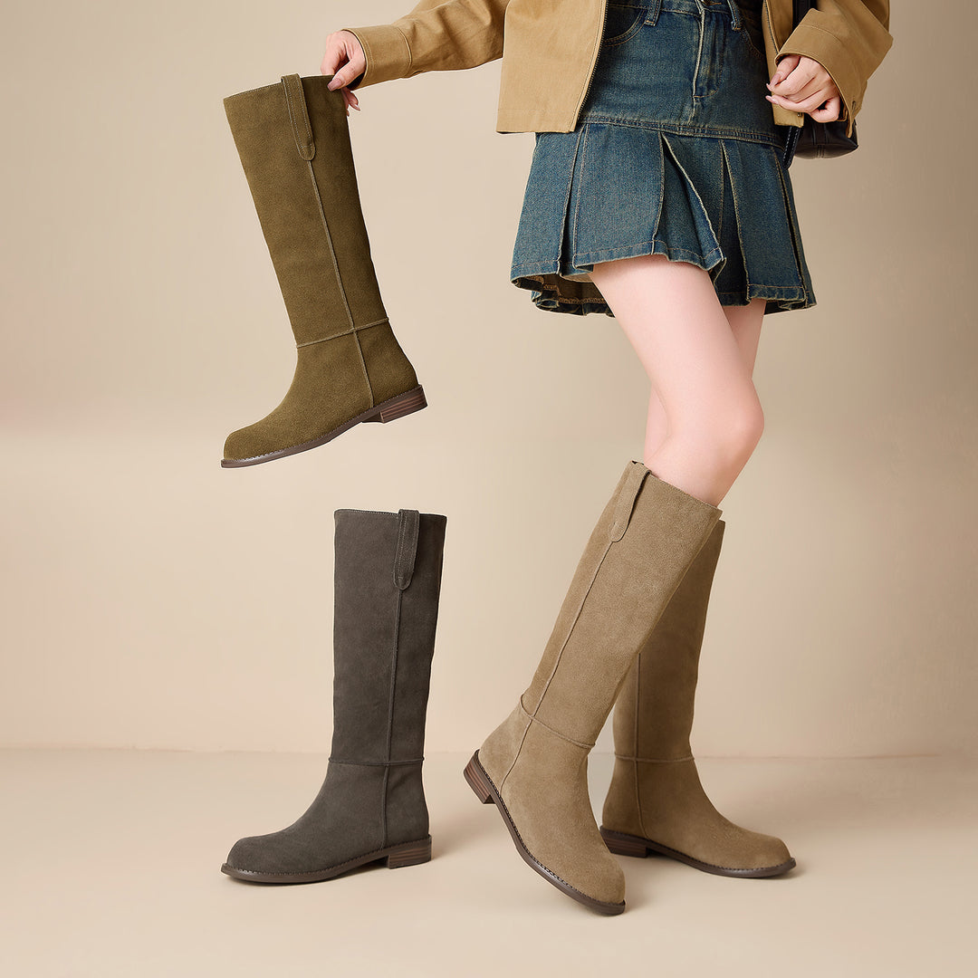 Selma Genuine Suede Knee High Boots