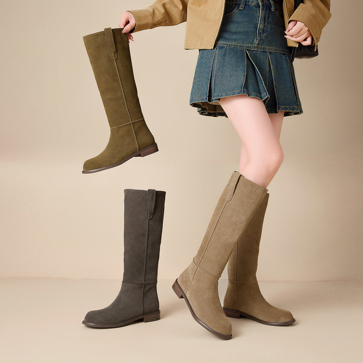 Selma Genuine Suede Knee High Boots