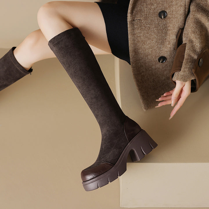 Della Knee High Suede Boots