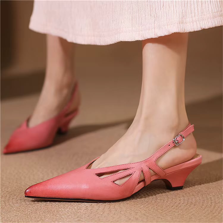Elena Genuine Leather Slingback Heels — photo 14